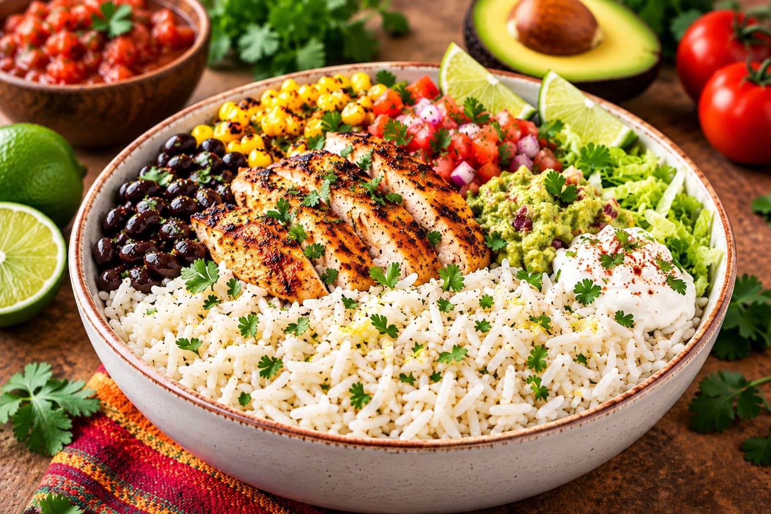 Mexican Rice Bowl made with basmati rice