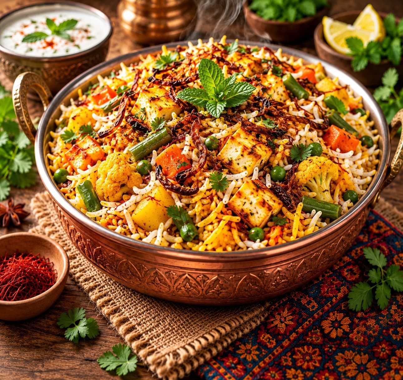 Veg Biryani made with basmati rice