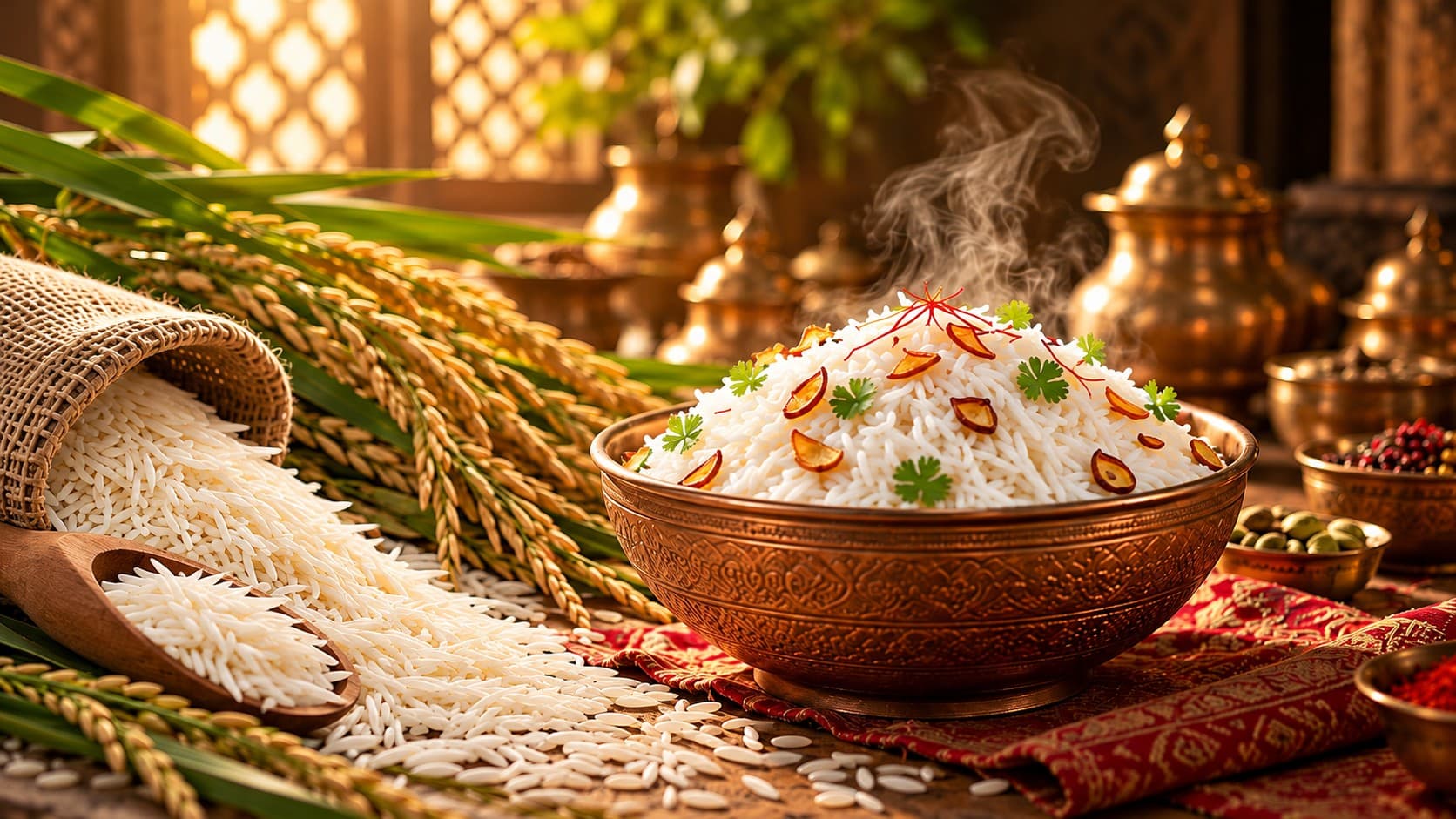 Premium Shakti Foods Basmati rice served at the table